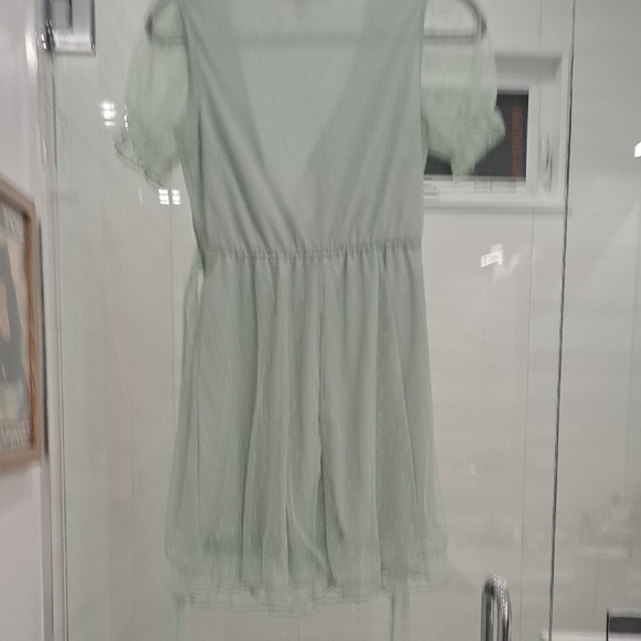 Nordstrom Mint Green Mini Dress with Tie - Picture 3 of 3